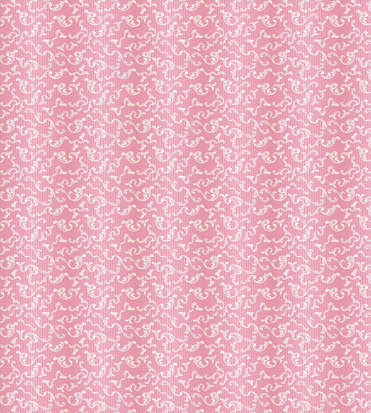 Leafy Pinkish Damask Lines — Pattern