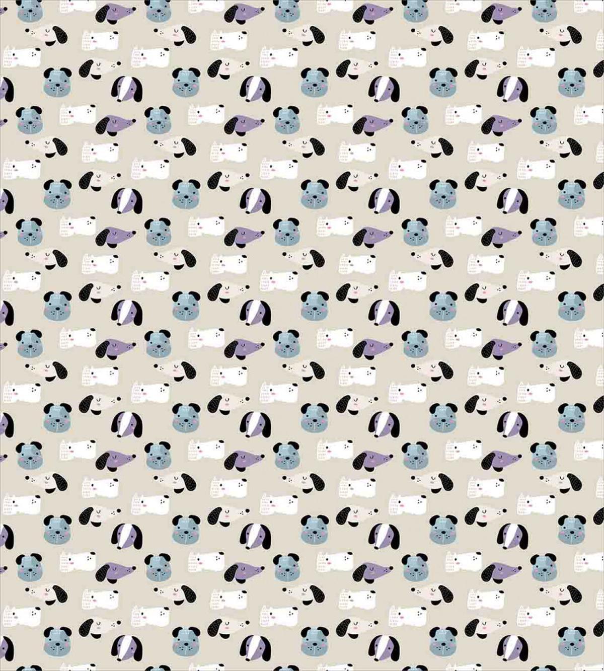 Nursery Cartoon Puppy Faces — Pattern