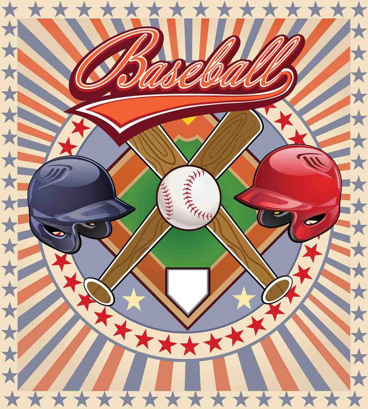 Retro Pop Art Baseball — Pattern