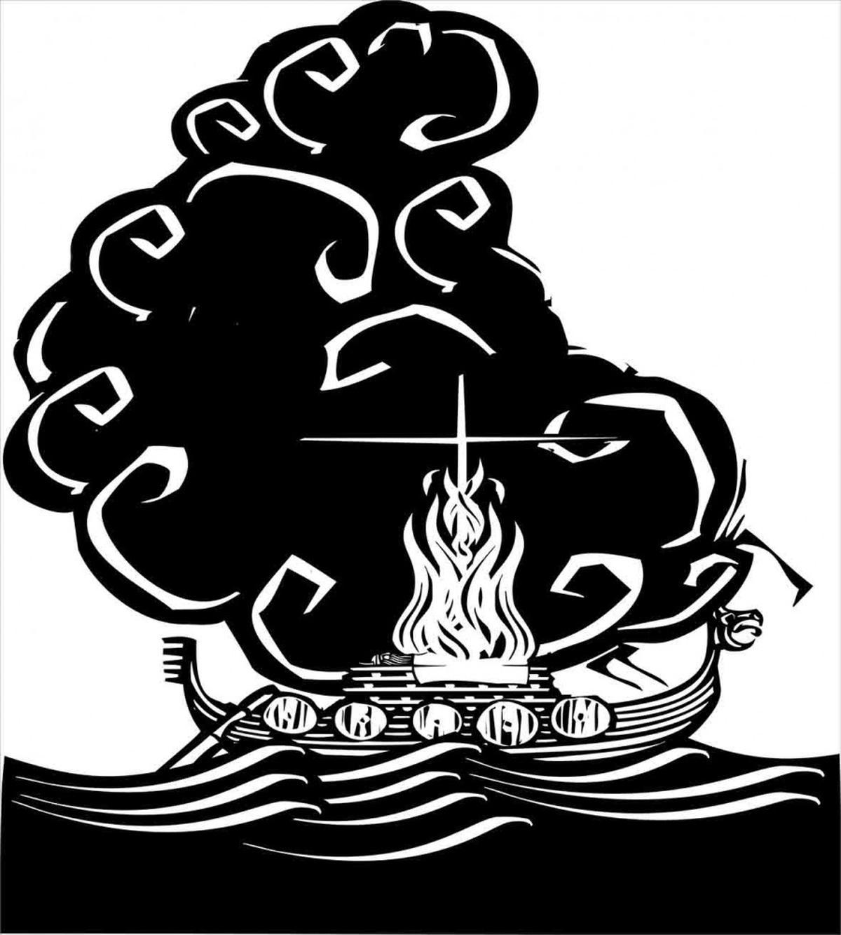 Viking Burning Longboat — Pattern
