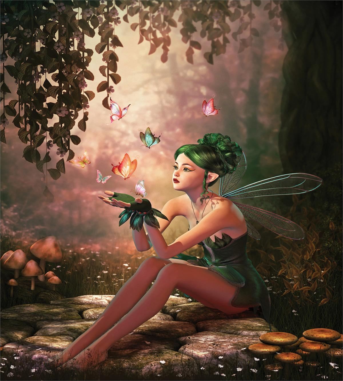Girl Wings Butterflies — Pattern