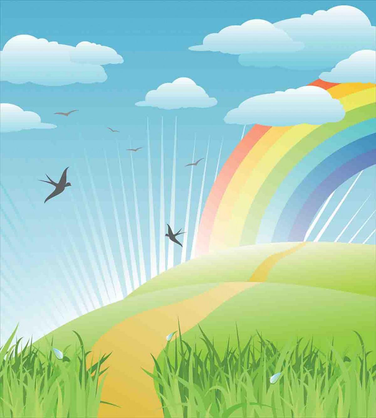 Birds and Rainbow Stripes — Pattern