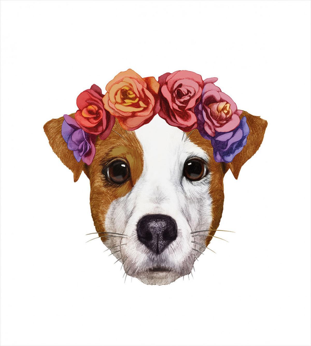 Dog Floral Portrait — Pattern