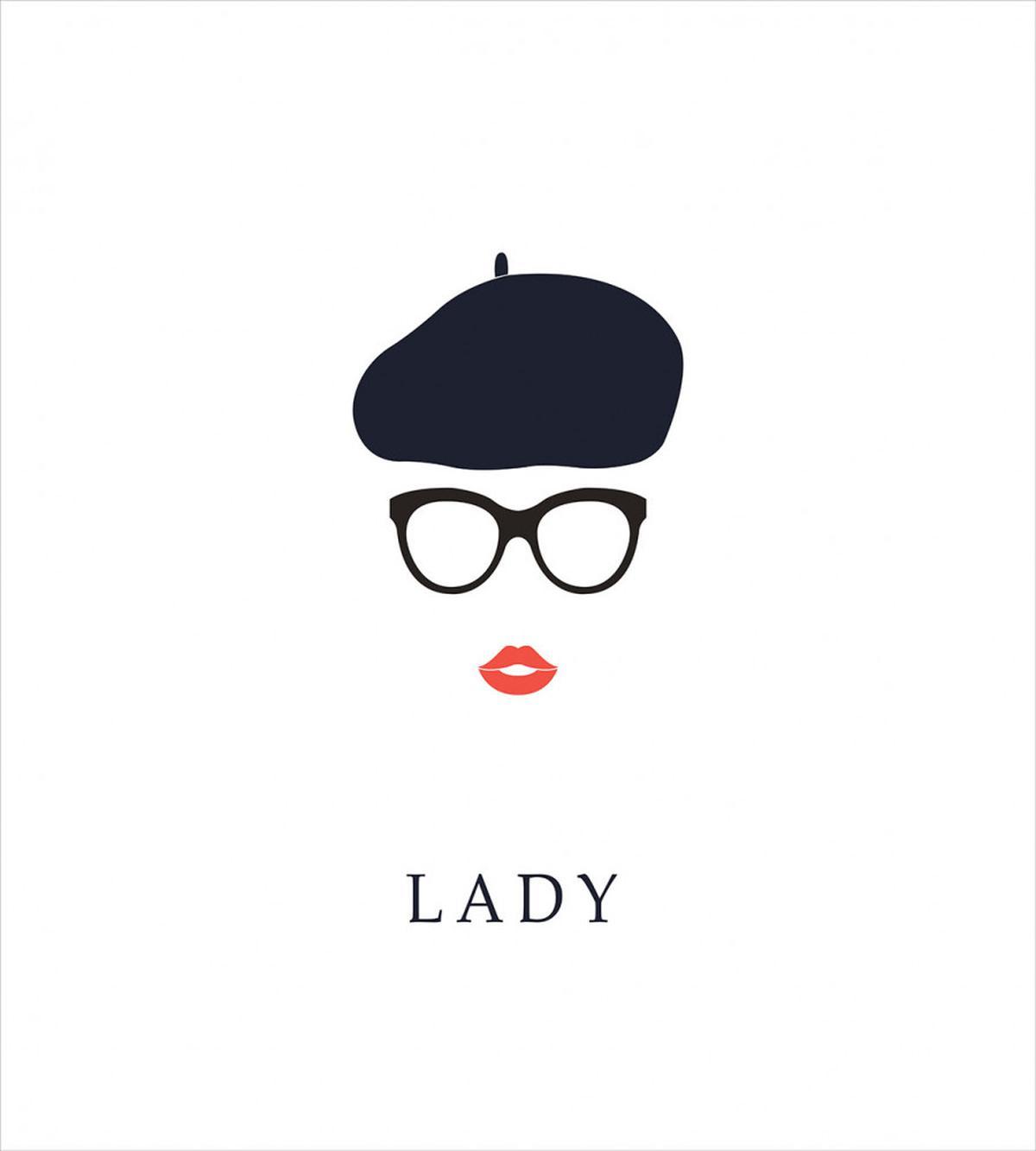 French Woman Wearing Glasses — Pattern