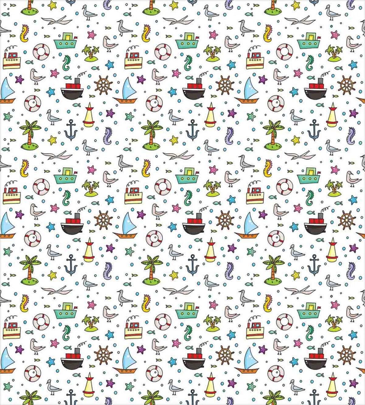 Nautical Cartoon Elements — Pattern