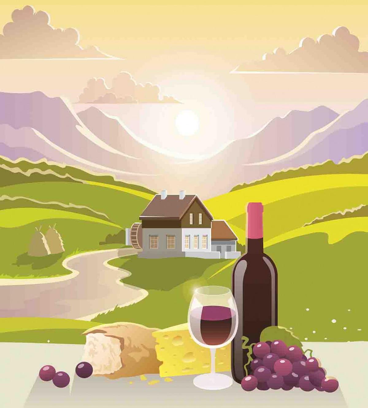 French Countryside Scene — Pattern