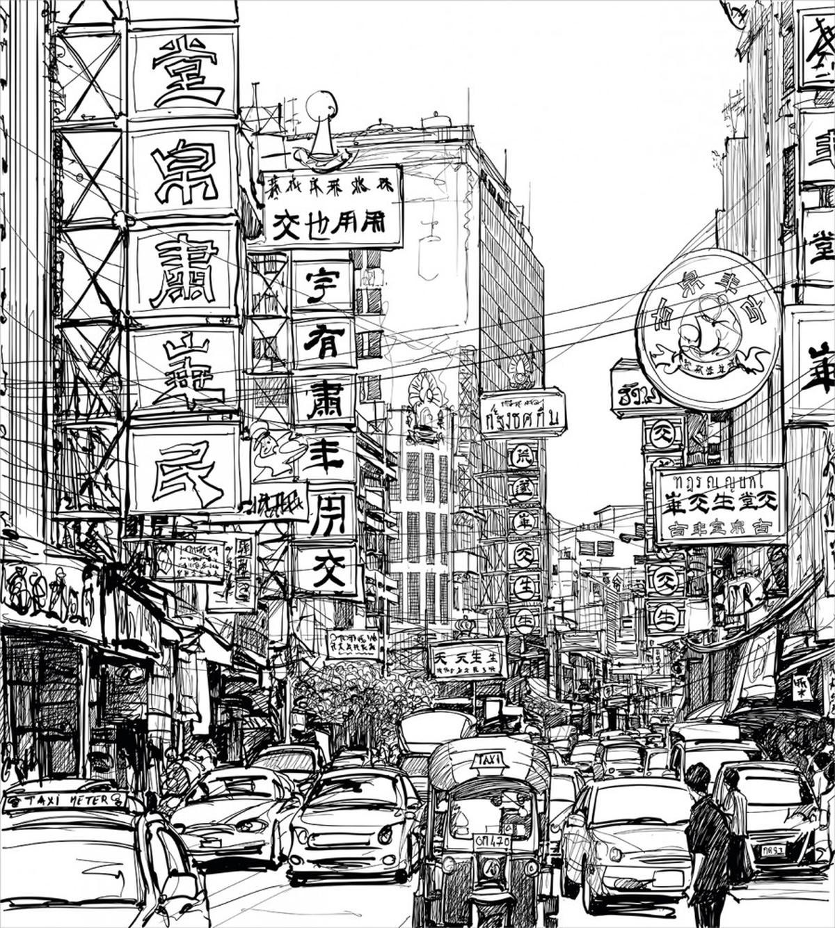 Street in Chinatown — Pattern