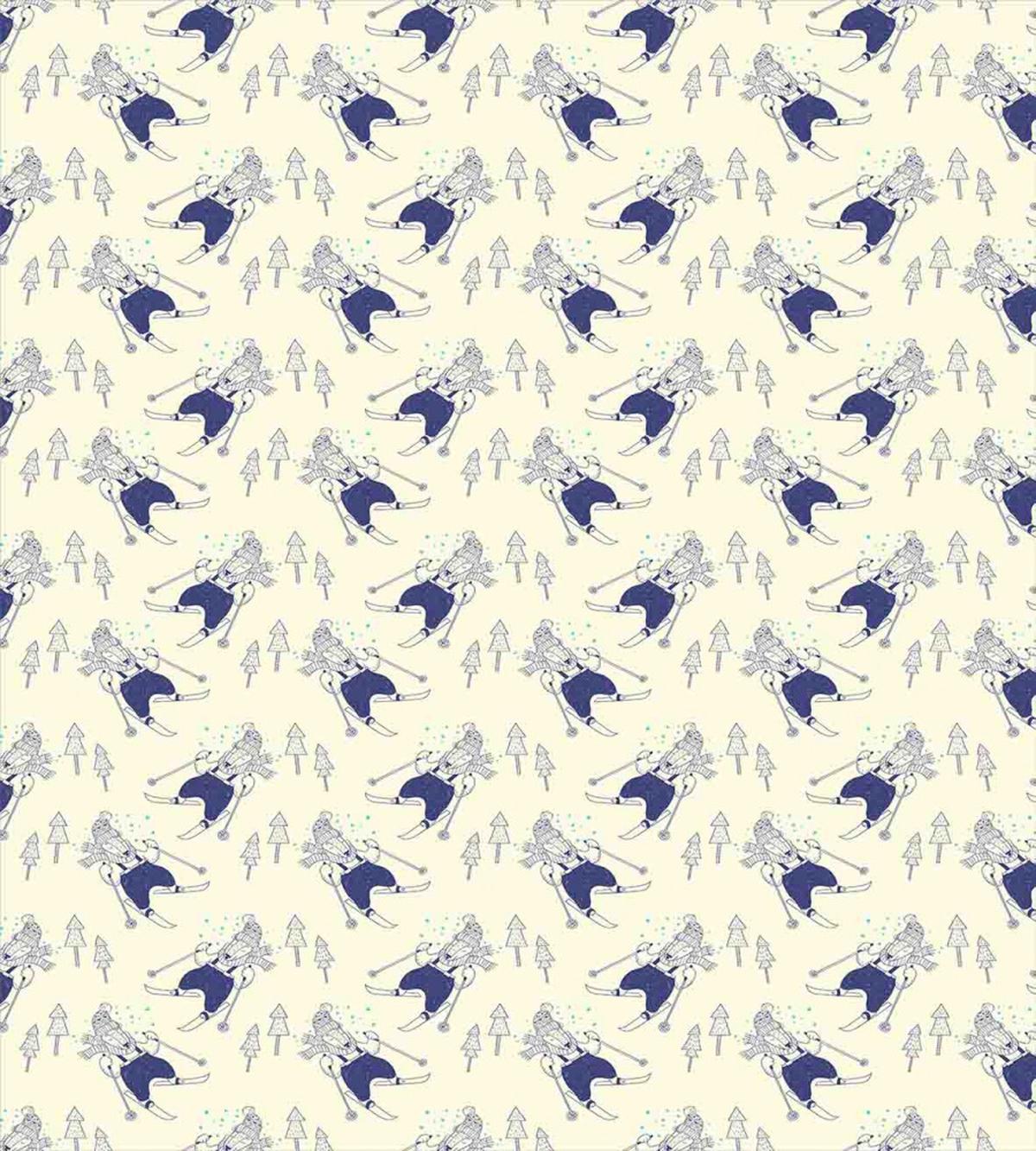 Skiing Animal Holiday — Pattern