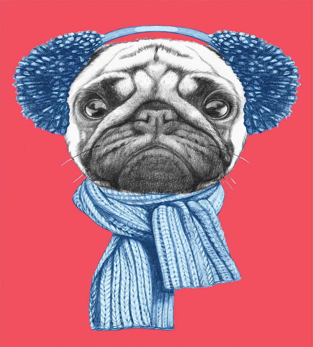 Winter Dog with Earmuffs — Pattern