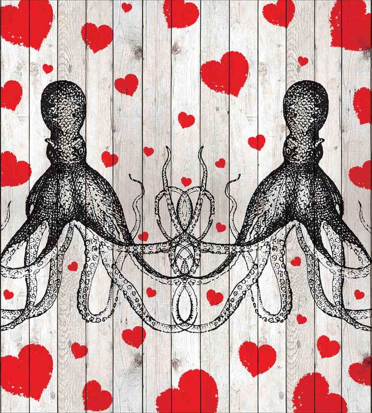 Octopus Sketch and Hearts — Pattern