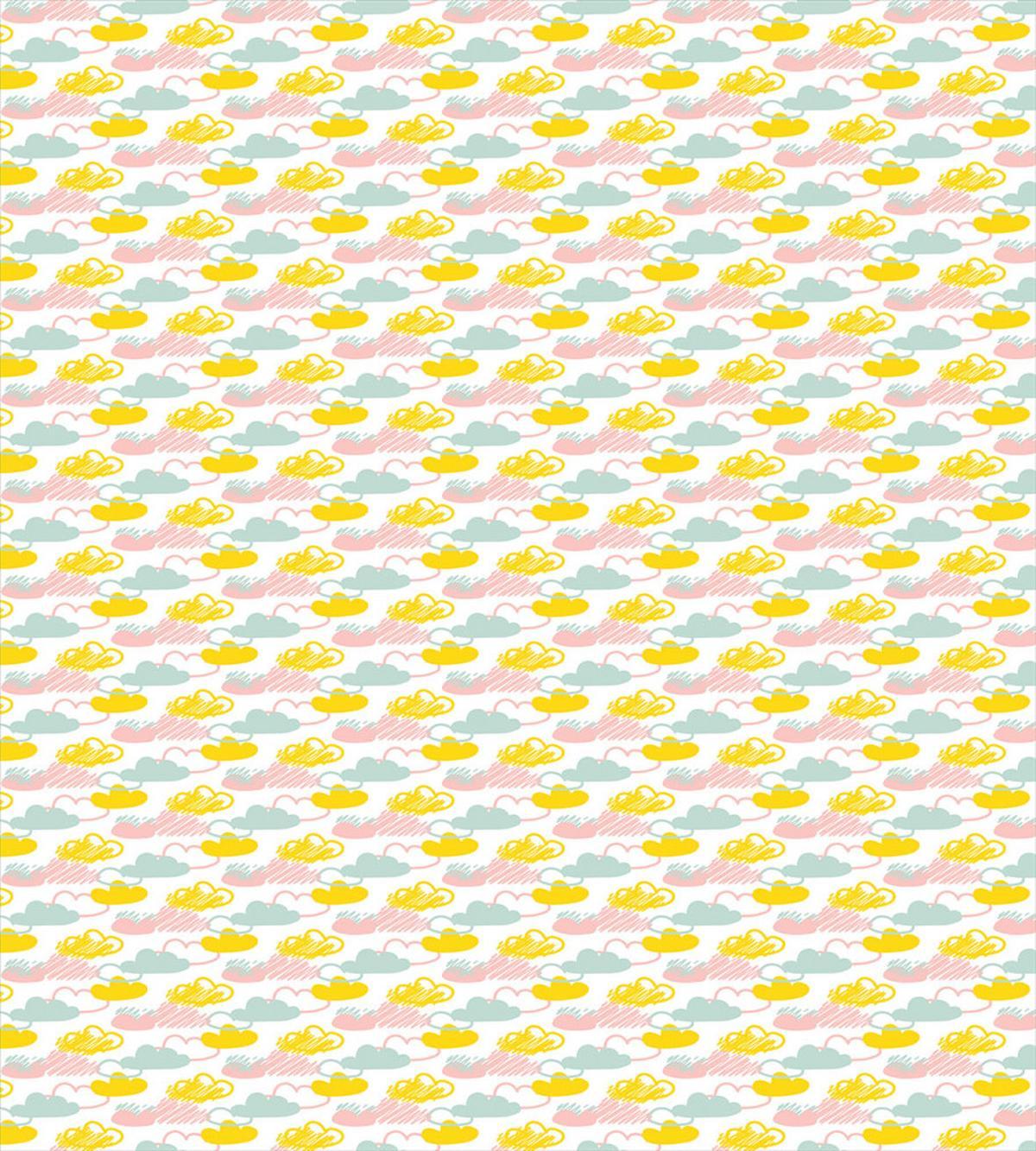 Fluffy Cloud with Scribbles — Pattern