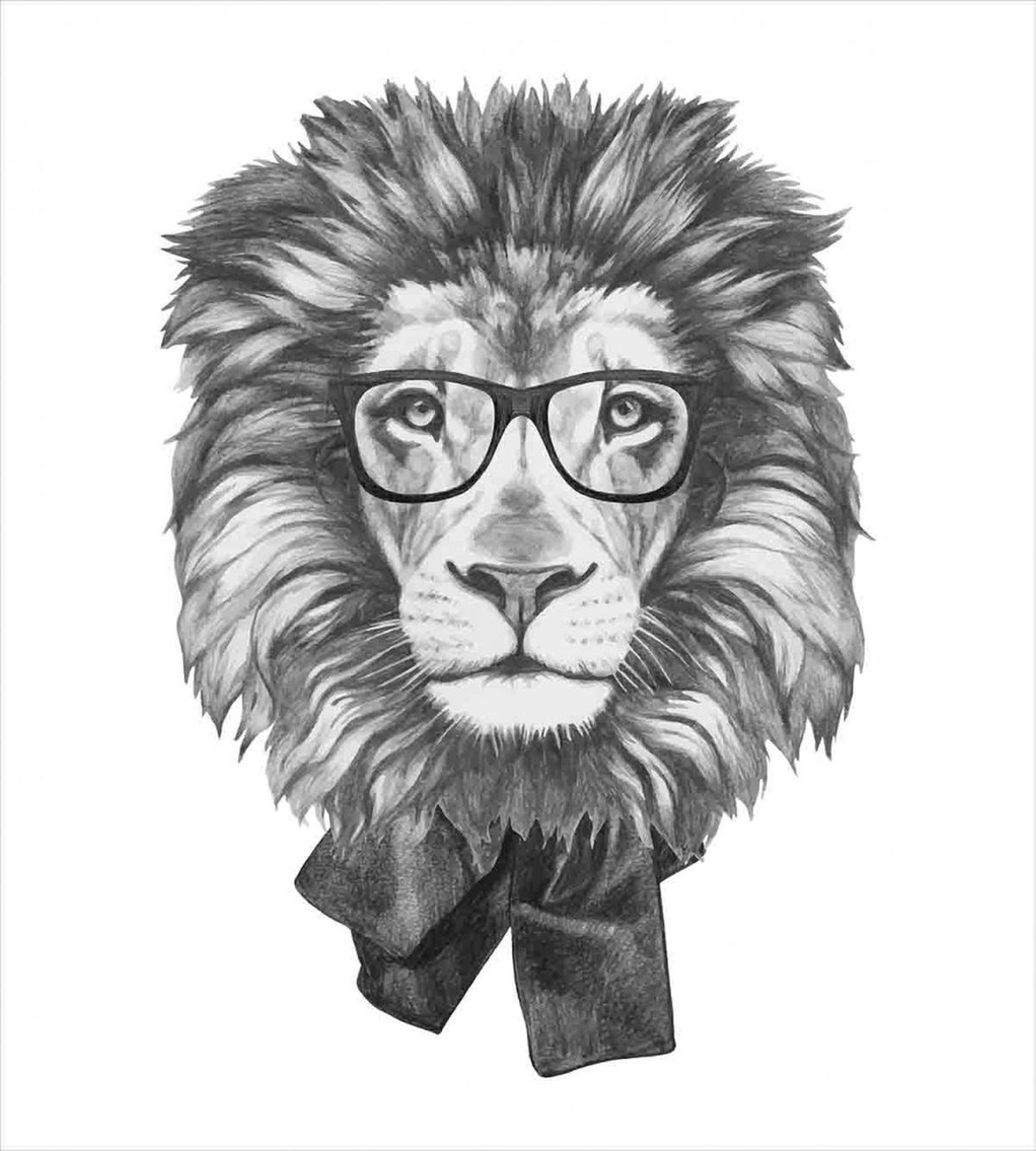 Hipster Animal in Glasses — Pattern