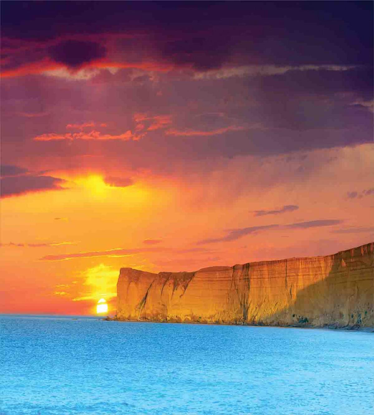 Sea Sunset with Cliffs — Pattern