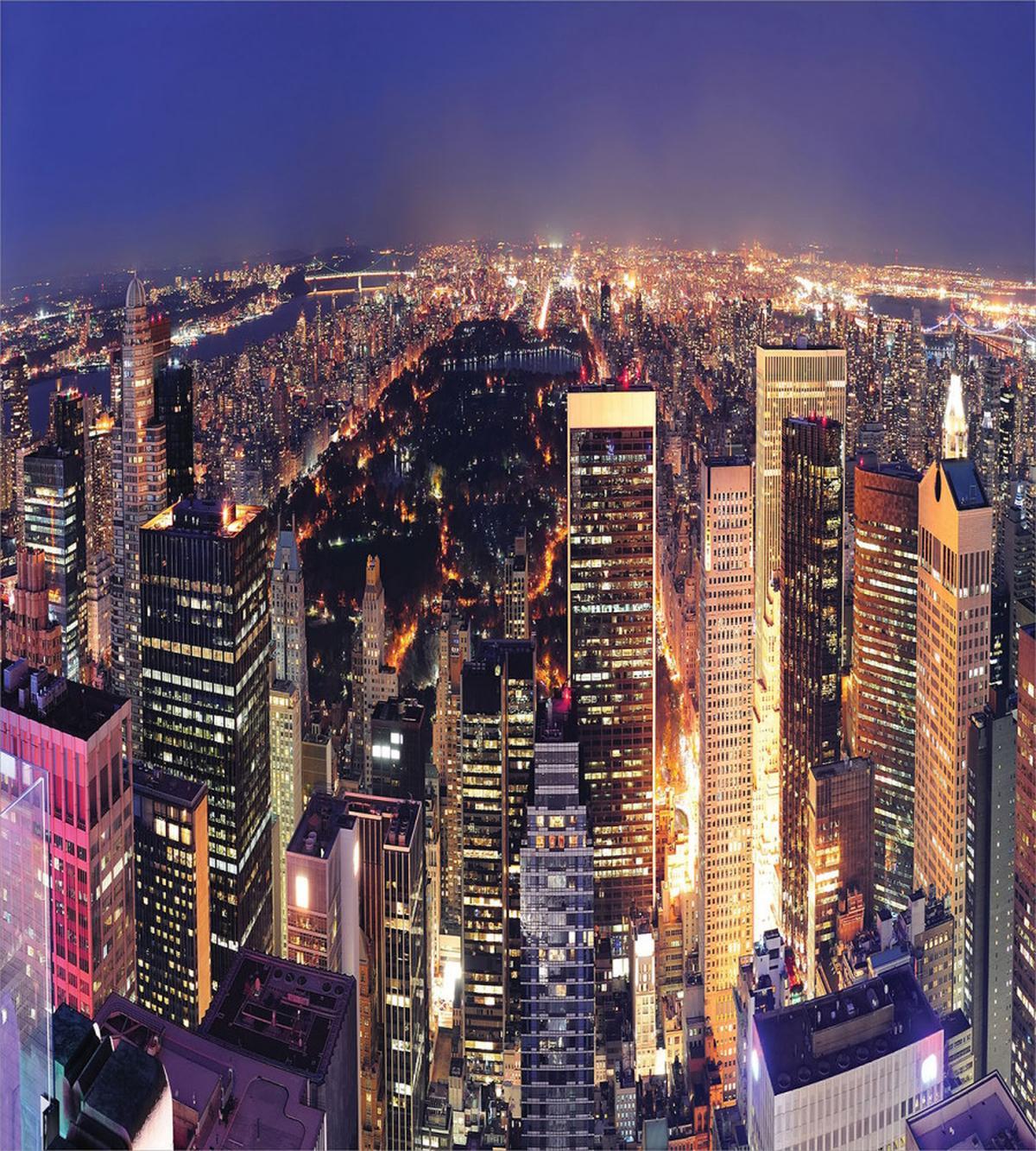 New York Panoramic Aerial Night — Pattern