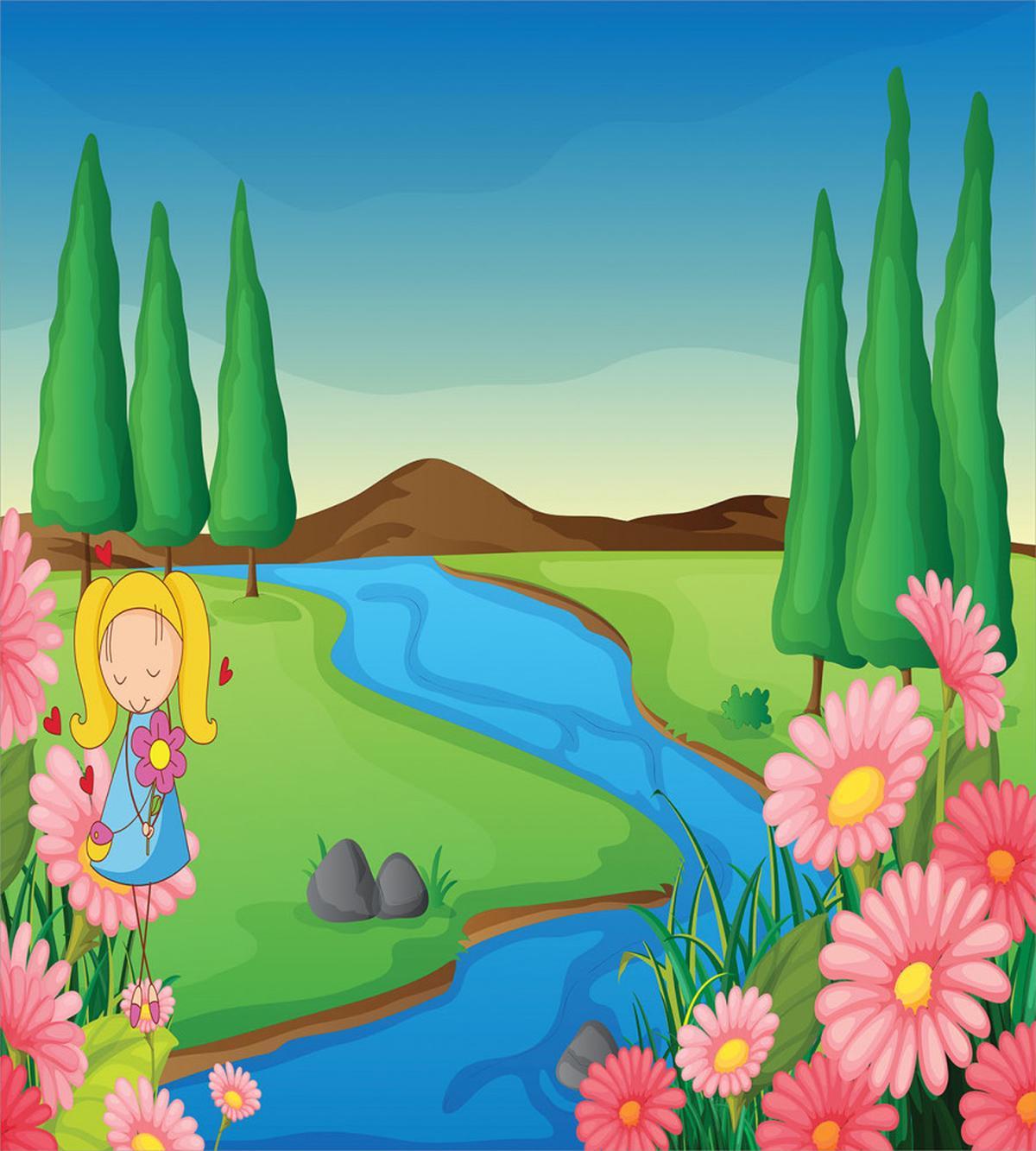 Little Girl Calming Nature — Pattern