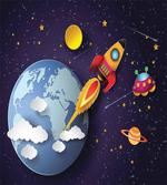 Rocket Earth Stars UFO