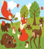 Happy Animals in Forest