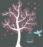 Tree Bitd Cage Leaves
