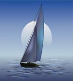 Sail Boat Wavy Serene