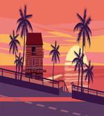 Sunset by the Road