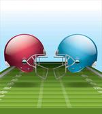 Football Hardhats on Field