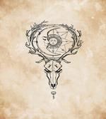 Deer Skull with Star Moon