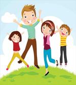 Happy Mom Dad and Kids
