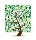 Squares Leaves Silhouette