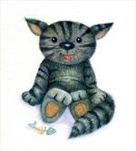 Cat Cartoon Fish Skeleton