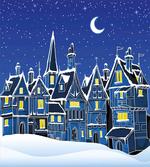 Town in Snow Wintertime
