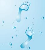 Footprints with Droplets