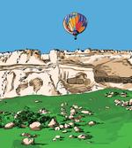 Mountains and Air Balloon