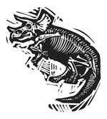 Woodcut Fossil Dinosaur