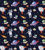 Galaxy Asteroid UFO Astronaut artwork
