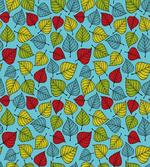 Falling Leaves on Blue