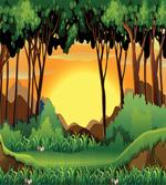 Cartoon Sunset Hills