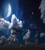 Moon Clouds Stars Night