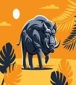 Hog Boar Tropical Leaves