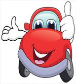 Cartoon Red Vehicle Happy