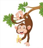 Monkey with Banana Tree artwork