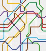 Vibrant Striped Metro Route
