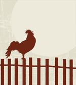 Rooster Silhouette Grunge