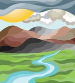 Abstract Mountains River