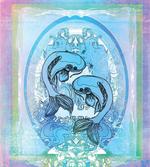 Japanese Koi on Sea Blue
