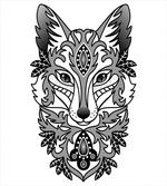 Ornamental Fox Face Curves artwork
