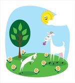 Baby Goat Playing Meadow