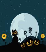 Kitty Under Moon