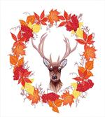 Autumn Leaves Wreath Art