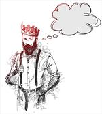 Cool Hipster King Sketch