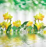 Daffodil Garden Art on Water